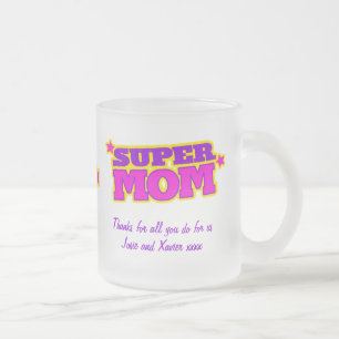Super Mom Superheld-Stil danke Mattglastasse