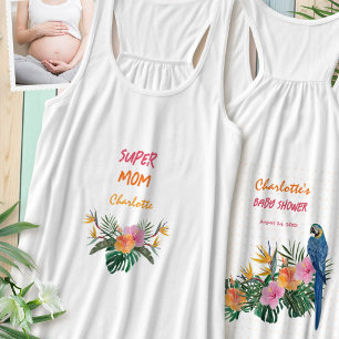 SUPER MOM Tropischer Papagei Rücken Druck Baby Sho Tank Top