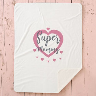 Super Mommy Personalized Best Mom Gift Sherpa Sherpadecke