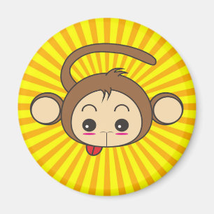 Super Monkey Gesicht auf Sunburst Hintergrund Magnet