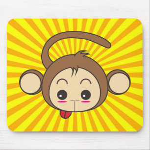 Super Monkey Gesicht auf Sunburst Hintergrund Mousepad