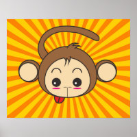 Super Monkey Gesicht auf Sunburst Hintergrund