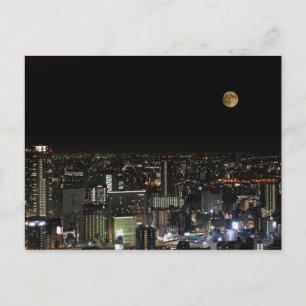 Super Moon - Blütenmond, Osaka, Japan Postkarte