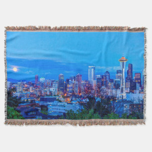 Super Moon über der Skyline von Seattle Decke