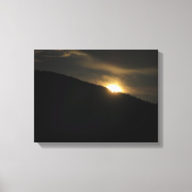 Super Moon über Washington Mountain Leinwanddruck (Vorderseite)