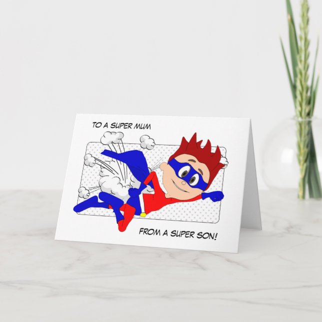 Super Mum Superhero Mutter Day Card Son Karte (Vorderseite)