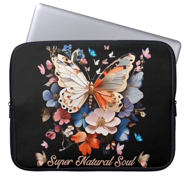 Super Natural Soul: Butterfly Garden Art Laptopschutzhülle (Vorderseite)