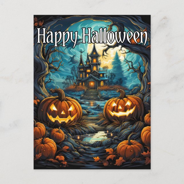 Super Nefarious Halloween Pumpkins Postkarte (Vorderseite)
