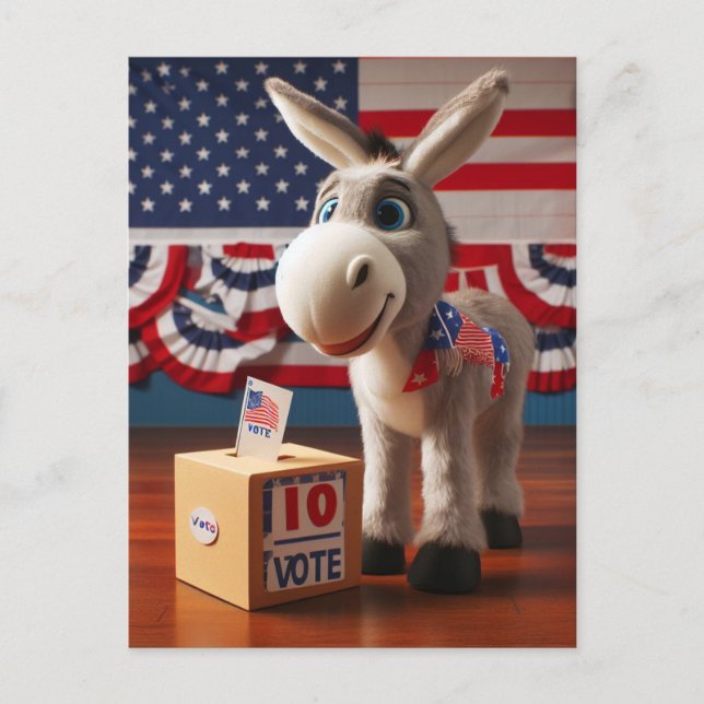 Super Niedlich Adorable Donkey-Abstimmung Postkarte (Vorderseite)