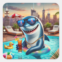 Super Niedlich Aries Shark Zodiac Sticker