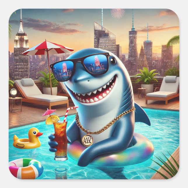 Super Niedlich Aries Shark Zodiac Sticker (Vorderseite)