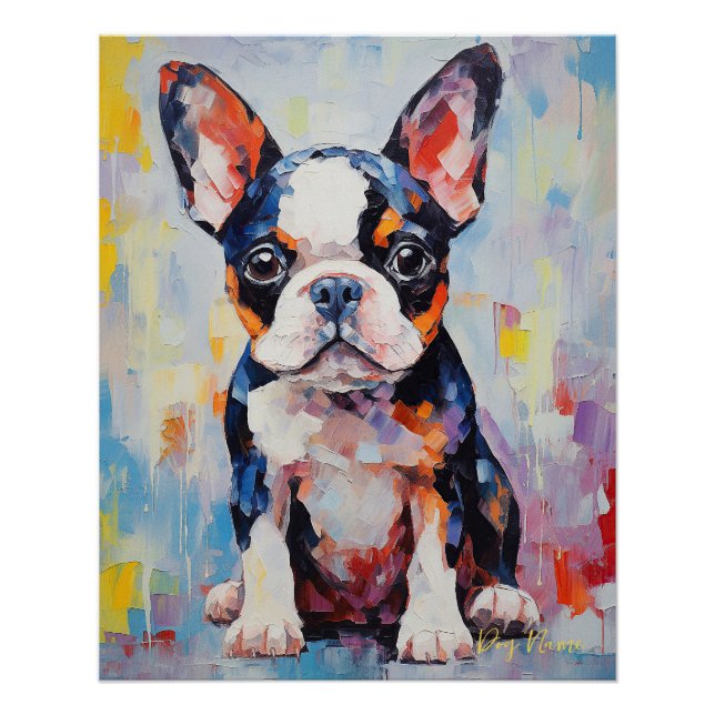 Super Niedlich Boston Terrier Dog Puppy 003 - Xeno Poster (Vorderseite)
