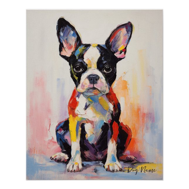 Super Niedlich Boston Terrier Dog Puppy 005 - Xeno Poster (Vorderseite)