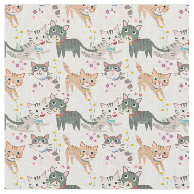 Super Niedlich Cat Fabric Stoff (Nahaufnahme)