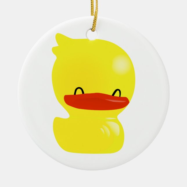 Super Niedlich Ducky Round Ornament (Vorne)