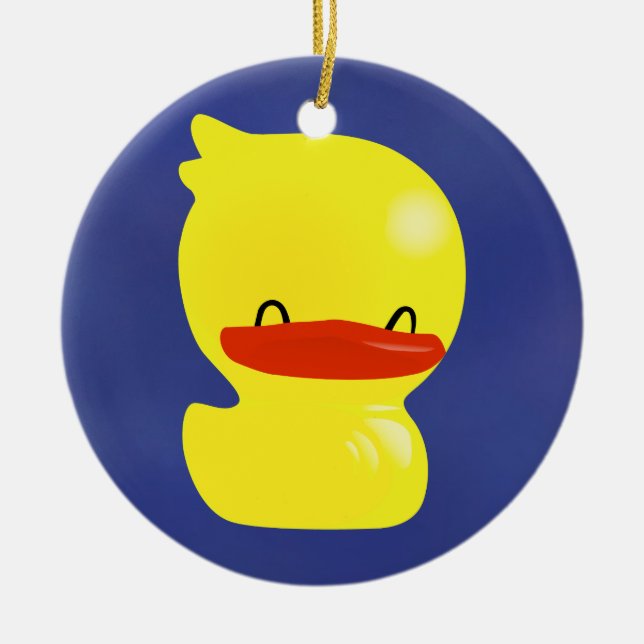 Super Niedlich Ducky Round Ornament (Vorne)