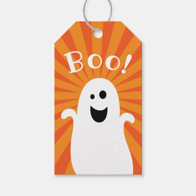 Super Niedlich Funny Ghost Boo Kids Halloween-Part Geschenkanhänger (Vorderseite)