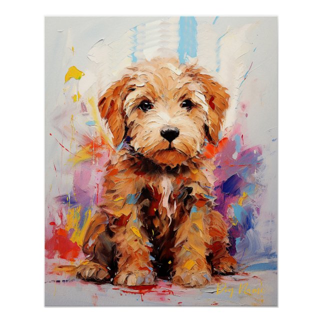 Super Niedlich Goldendoodle Dog Welpe 004 - Xeno L Poster (Vorderseite)