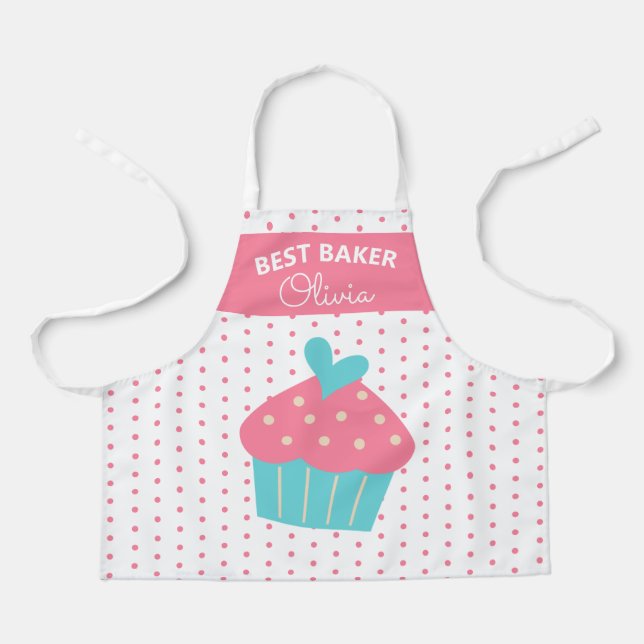Super Niedlich Head Baker farbenfroh Cupcake Backe Schürze (Vorderseite)