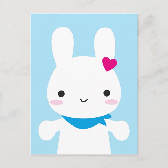 Super Niedlich Kawaii Bunny Postkarte (Vorderseite)