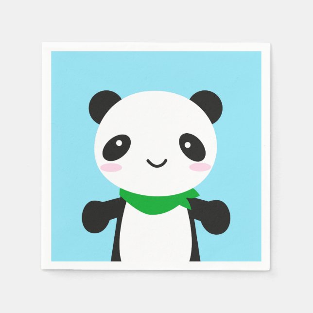 Super Niedlich Kawaii Panda Serviette (Vorderseite)