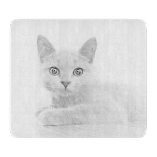 SUPER NIEDLICH Kitten Cat Portrait Schneidebrett