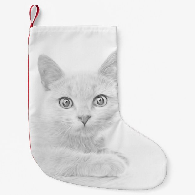 SUPER NIEDLICH Kitten Portrait Kleiner Weihnachtsstrumpf (Vorderseite)