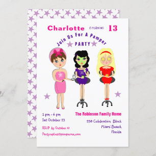 Super Niedlich Pamper Party Girls Birthday Invites Einladung