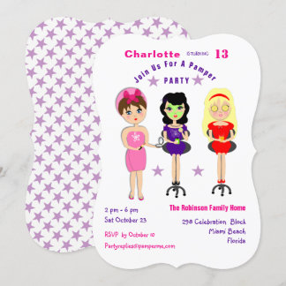 Super Niedlich Pamper Party Girls Birthday Invites Einladung