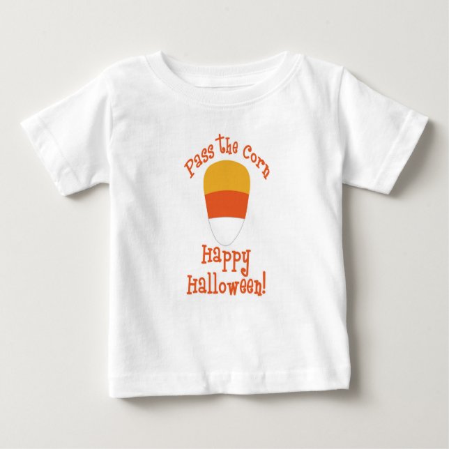 Super Niedlich "Pass the Candy Corn" Baby T-shirt (Vorderseite)