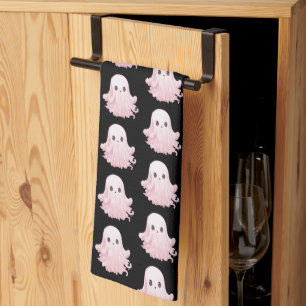 Super Niedlich Pink Ghost Pattern Halloween Geschirrtuch