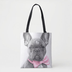 Super niedlich Sketch Frenchie Welpe mit rosa Boge