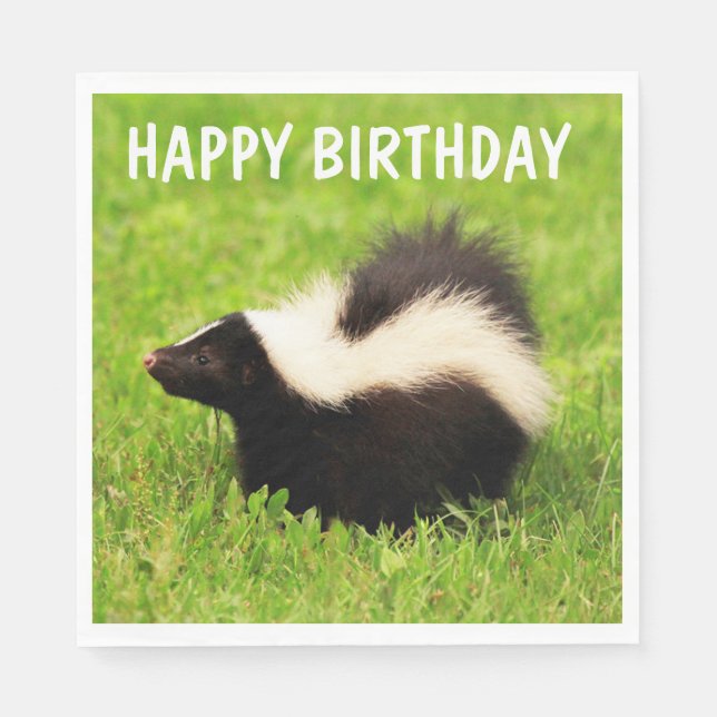 Super Niedlich Skunk Birthday Serviette (Vorderseite)
