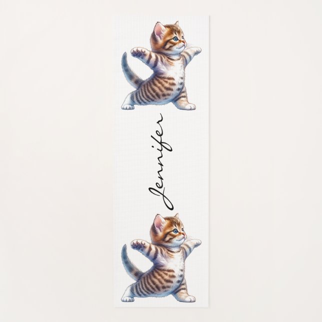 Super Niedlich Tabby Cat Yoga Mat Yogamatte (Vorderseite)