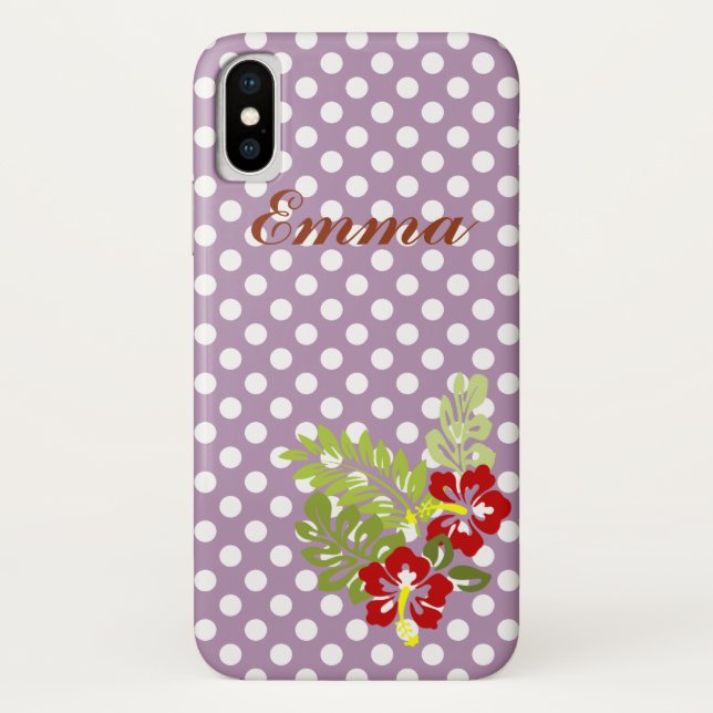 Super Niedlich und Girly Polka Dot Pattern Monogra Case-Mate iPhone Hülle (Rückseite)