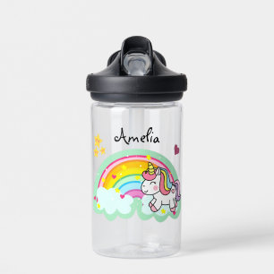 Super Niedlich Unicorn und Rainbow Personalisiert Trinkflasche