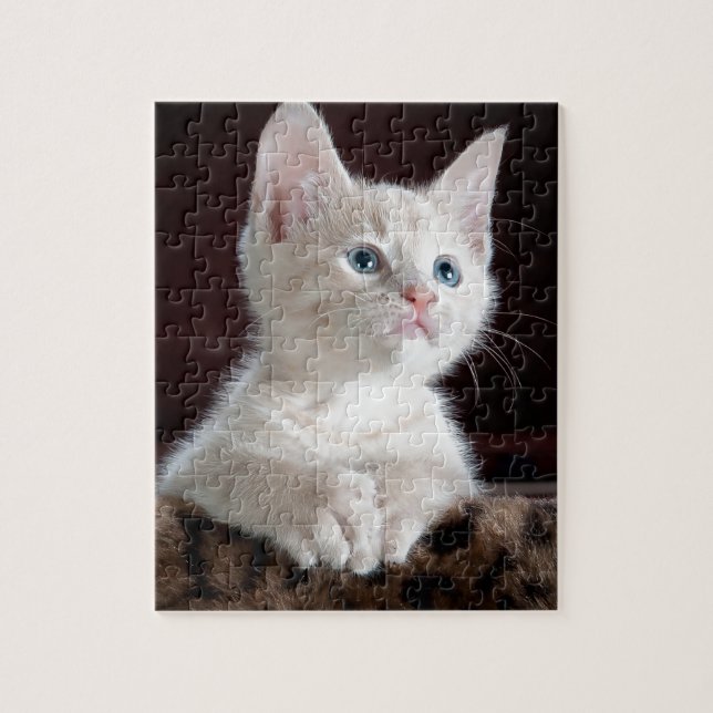 Super Niedlich White Kitten Puzzle (Vertikal)