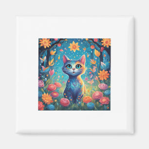 Super Niedliche Katze mit schöner blaue Augenaufkl Magnet