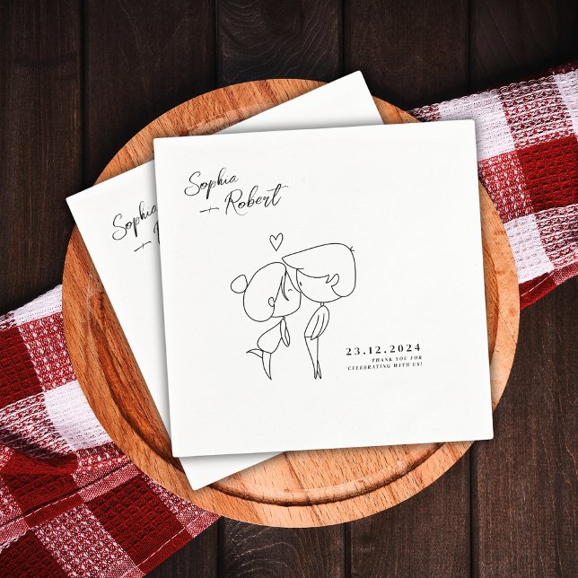 Super Niedliche Minimalistische Hochzeit Serviette (Von Creator hochgeladen)