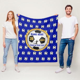 Super niedliche personalisierte Fußball-Decke in 3 Fleecedecke