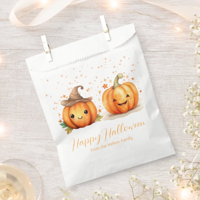 Super Niedliche Pumpkins und Sterne Happy Hallowee Geschenktütchen (Ausgeschnitten)