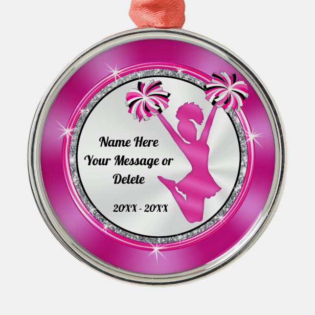 Super niedliche rosa personalisierte ornament aus metall (Vorne)