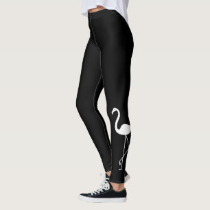 Super Niedliche Schwarz-Weiß-Flamingo-Leggings Leggings
