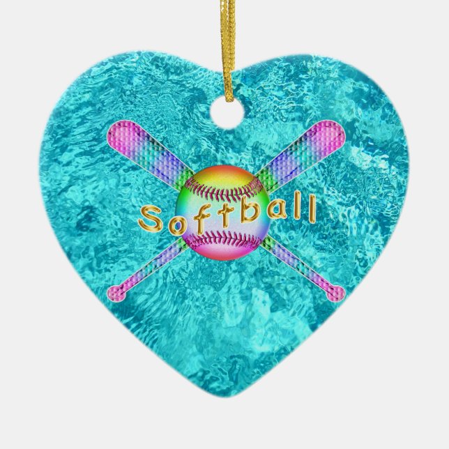 Super niedliche Softball-Gastgeschenke für Mädchen Keramik Ornament (Vorne)