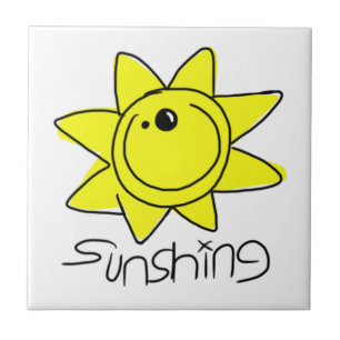 Super niedliche Sonnenschein-Grafik auf Fliese