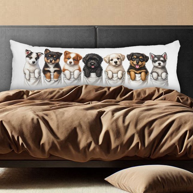 Super Niedliche Taschen voller Welpen Seitenschläferkissen (Pockets Full of Puppies Body Pillow Cover Photo)