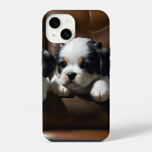 Super Niedliche Welpen auf dem Sofa 1 iPhone 14 Hülle