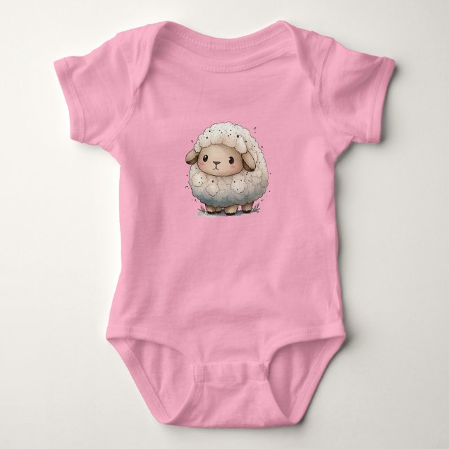 Super Niedlicher Baby Sheep Cartoon Baby Strampler (Vorderseite)