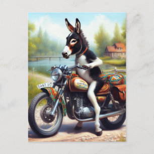 Super Niedlicher Donkey-Motorrad Postkarte