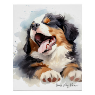 Super niedlicher Engel schlafend Welpe Bernese Mou Poster